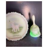 Fenton 1985 Satin Plate and Bell