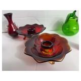 Elegant Fenton Candleholders and Art Glass