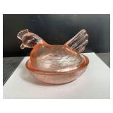 Small Indiana Glass Hen on Nest