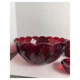 Dublin Red Crystal Bowl Set