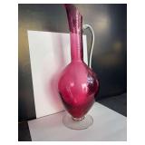 Cranberry Glass Pitcher