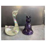 Boyd Art Glass Bell and Swan