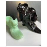 Vintage Glass and Ceramic Slipper