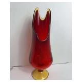 Red Flame Swung Vase