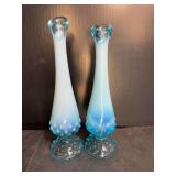Fenton Opalescent Hobnail Vases