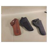Three Holsters for Long Barrel Revolvers: Safariland 25 Leather and Bulldog Nylon