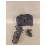 Black Gun Holster, Blackhawk Pistol Grip, and Gun Case
