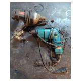 Sears 3/8 Inch Electric Drill and Teal Electric Drill Set