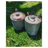 Pair of Galvanized Steel Gasoline Containers