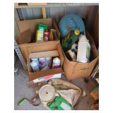 Garden Chemicals, Cleaning Supplies, and Broadcast Spreader