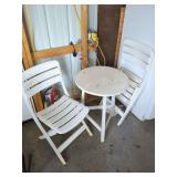 Three-Piece White Painted Wood Bistro Set