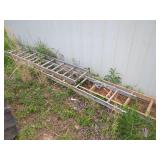 Combination Aluminum and Wood Extension Ladder