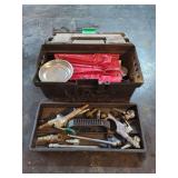 Assorted Automotive Tools and Hardware in Plastic Case