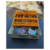 Rebel 600 Tackle Box with Assorted Fishing Lures and Terminal Tackle