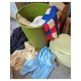 Plastic Waste Container with Assorted Linens