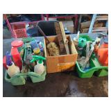 Assorted Cleaning Supplies and Tool Caddies