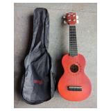Stagg US10 Tattoo Series Red Ukulele with Carrying Case