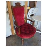 Tufted Velvet Upholstered Armchair with Wood Frame
