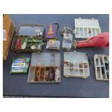 Fishing Tackle Collection with Tackle Boxes and Accessories