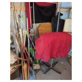 Assorted Cleaning Implements and Storage Hardware