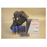 Leather Holster, 12 Gauge Shotshells, & .38 Special Ammo,