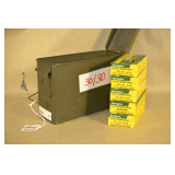 5 Boxes Of .30-30 WIN Ammo & Steel Storage Can,