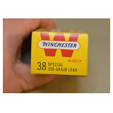 Full Box (50) Of Winchester .38 Special Round Nose Lead Ammo,