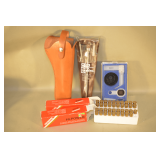 Leather Holster, Cleaning Rod, Scope Guide, & 39 Rounds of .44 Magnum Ammo,