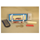 Boker Tree Brand Knife, Old Key, Lighters, Sharpening Stone & More!