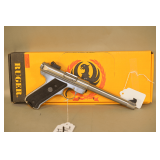 Ruger Mark II Stainless Target Pistol In .22 Long Rifle Caliber,
