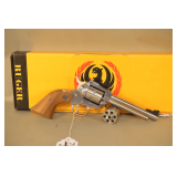 Ruger New Model Super Single Six Stainless Revolver In .22 LR & .22 WIN Magnum Caliber,