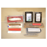7 Knives, 2 Zippo Lighters, And 2 Sharpening Stones,