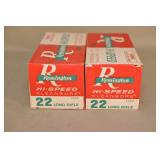 2 Full 500 Round Boxes Of Remington Hi-Speed .22 LR Caliber Cartridges,