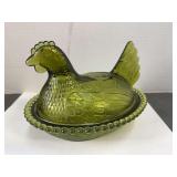 Indiana Glass Hen on Nest