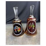 Bohemian Hand Painted Glass Bells