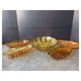 Amber Flower Glassware