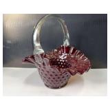 Fenton Hobnail Glass Basket