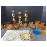 Mini Lanterns and Miscellaneous Amber Glass Items