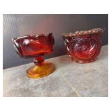 Vintage Amberina Candle Holder