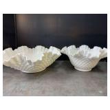 Fenton Hobnail Ruffled Bowls - 2