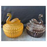Glass Swan Trinket Dishes - 2