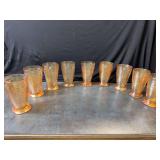 Iridescent Carnival Glass Drinking Glasses -9