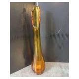 Vintage Amber Swung Vase