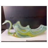 Art Glass Swan Vase