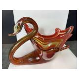 Hand blown Glass Swan