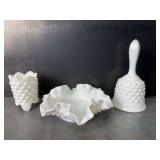 Fenton Milk Glass Hobnail Decor