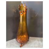 Vintage Amber Swung Vase