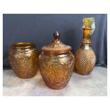 Anchor Hocking Sandwich Cookie Jars and Decanter