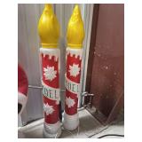 2 Blow Mold Noel Candles