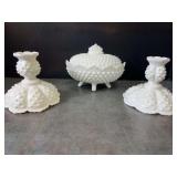 Fenton Hobnail Milk Glass Set